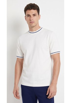 Camiseta Ivory Piqué Manga Corta Para Hombre
