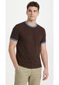 Camiseta Café Con Contraste Azul Para Hombre de Belife