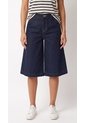 Bermuda Amplia Azul índigo Para Mujer de Belife