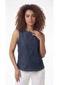 Blusa Azul índigo Manga Sisa Para Mujer de Belife