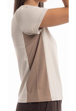 Camiseta Deportiva Beige Para Mujer