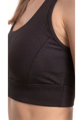 Top Deportivo Negro Con Copas Removibles Para Mujer