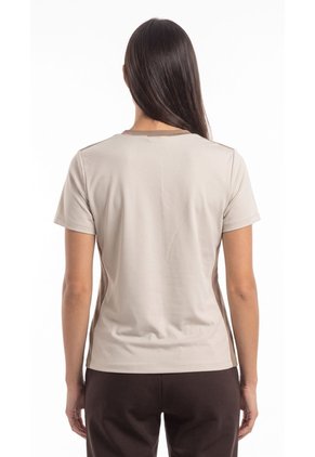 Camiseta Deportiva Beige Para Mujer