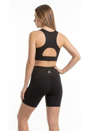 Top Deportivo Negro Con Copas Removibles Para Mujer