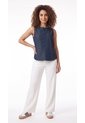 Blusa Azul índigo Manga Sisa Para Mujer de Belife
