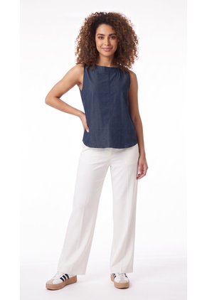 Blusa Azul índigo Manga Sisa Para Mujer