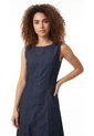 Vestido Largo Azul índigo Manga Sisa Para Mujer de Belife