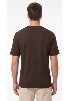 Camiseta Café Texturizada Para Hombre