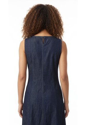Vestido Largo Azul índigo Manga Sisa Para Mujer
