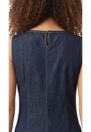 Vestido Largo Azul índigo Manga Sisa Para Mujer