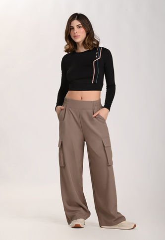 Pantalón Deportivo Taupe Para Mujer Belife