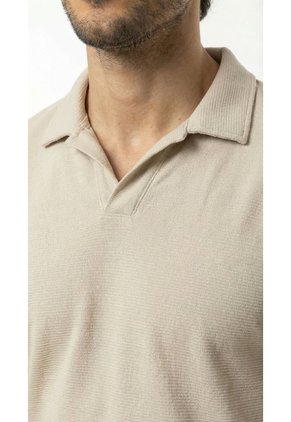 Camiseta Polo Café Cuello Cubano Para Hombre