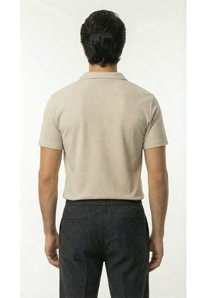 Camiseta Polo Café Cuello Cubano Para Hombre
