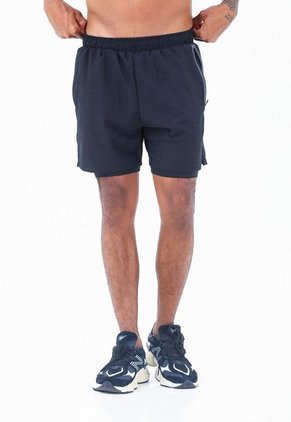 Pantaloneta Deportiva Negra Con Reflectivos Para Hombre Belife