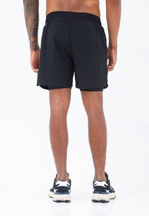 Pantaloneta Deportiva Negra Con Reflectivos Para Hombre Belife