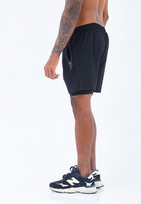 Pantaloneta Deportiva Negra Con Reflectivos Para Hombre Belife