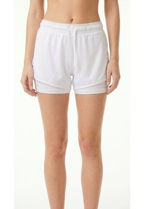 Short Running Blanco óptico Para Mujer Con Ciclista Interno