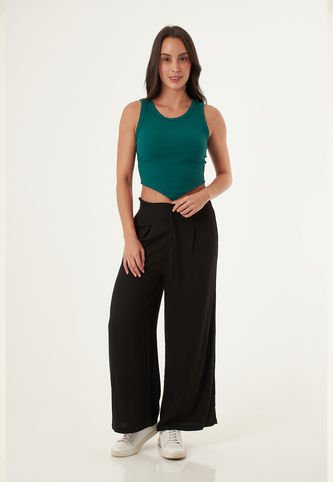 Camiseta Manga Sisa Verde Para Mujer Belife