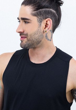 Camiseta Deportiva Manga Sisa Negro Para Hombre Belife