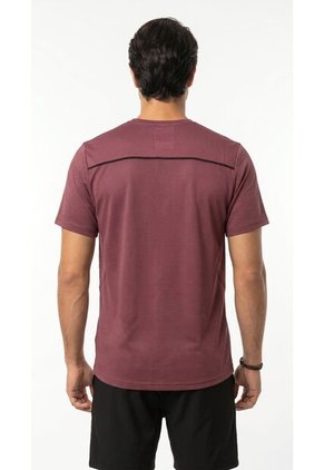 Camiseta Deportiva Burgundy Manga Corta Para Hombre