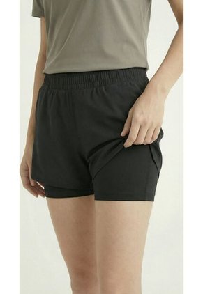Short Deportivo Negro Con Ciclista Interno Para Mujer