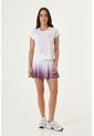Falda Deportiva Sublimada Lila Con Ciclista Interno Para Mujer de Belife
