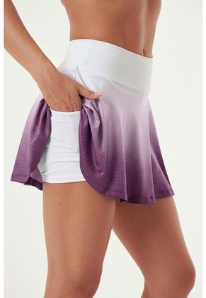 Falda Deportiva Sublimada Lila Con Ciclista Interno Para Mujer