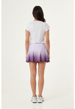 Falda Deportiva Sublimada Lila Con Ciclista Interno Para Mujer