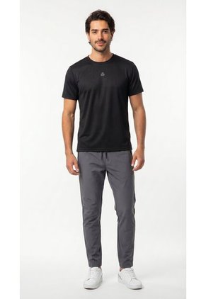 Camiseta Deportiva Negra Manga Corta Para Hombre