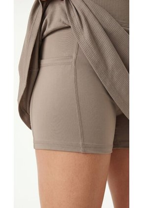 Falda Deportiva Taupe Para Mujer Con Ciclista Interno