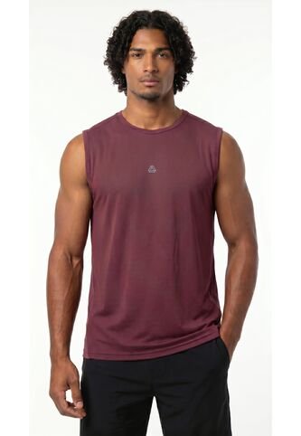 Camiseta Deportiva Burgundy Manga Sisa Para Hombre Belife