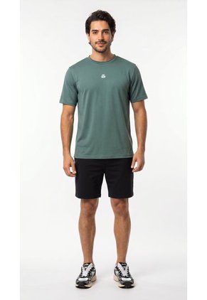 Camiseta Deportiva Verde Manga Corta Para Hombre