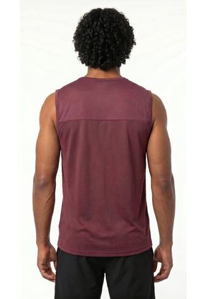 Camiseta Deportiva Burgundy Manga Sisa Para Hombre