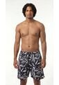 Bermuda De Playa Negra Estampada Para Hombre de Belife