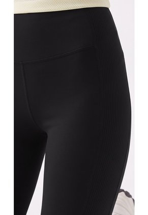 Leggings Deportivos Negros Con Rib Para Mujer