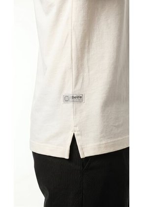 Camiseta Manga Corta Cruda Para Hombre