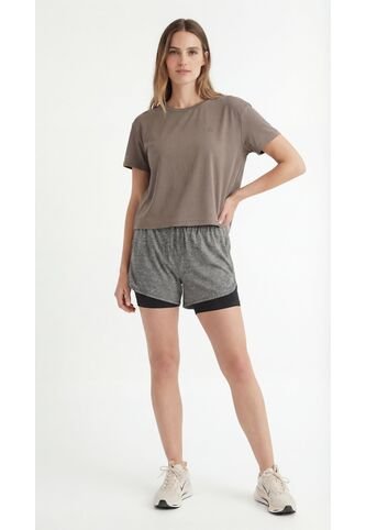 Short Deportivo Gris Con Ciclista Interno Para Mujer Belife