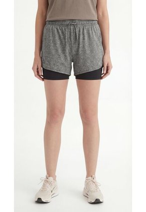 Short Deportivo Gris Con Ciclista Interno Para Mujer