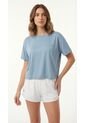 Camiseta Deportiva Azul Manga Corta Para Mujer de Belife