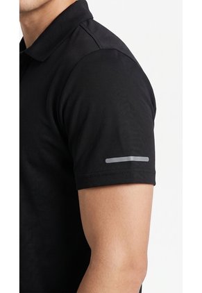 Polo Deportiva Negra Semi Ajustada Para Hombre