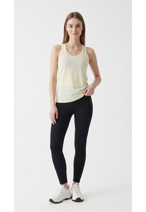 Leggings Deportivos Negros Con Rib Para Mujer