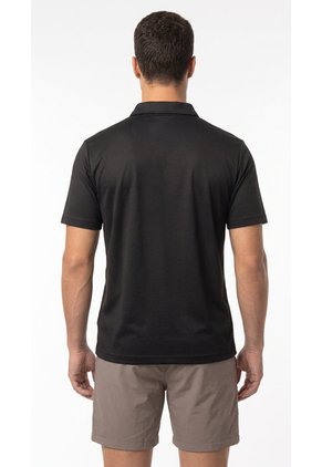 Polo Deportiva Negra Semi Ajustada Para Hombre