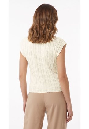 Camiseta Tejida Ivory Manga Corta Para Mujer