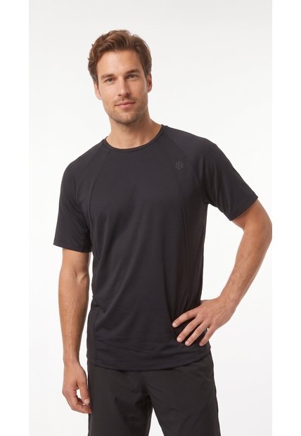 Camiseta Deportiva Negra Con Bloques Para Hombre