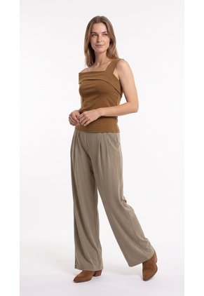 Pantalón Amplio Tabaco Para Mujer