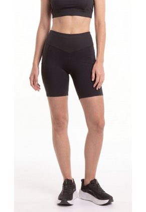 Ciclista Negro Con Bolsillo Para Mujer