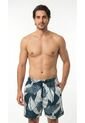 Bermuda De Playa Reversible Verde Estampada Para Hombre de Belife