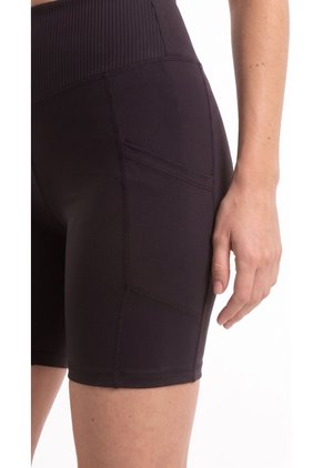Ciclista Negro Con Bolsillo Para Mujer