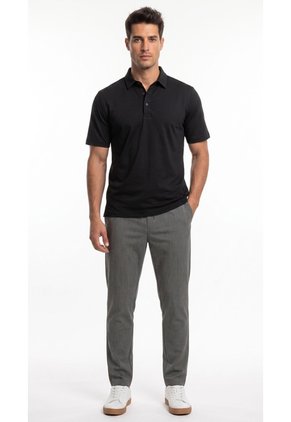 Polo Hibrida Negra Para Hombre