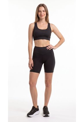 Ciclista Negro Con Bolsillo Para Mujer